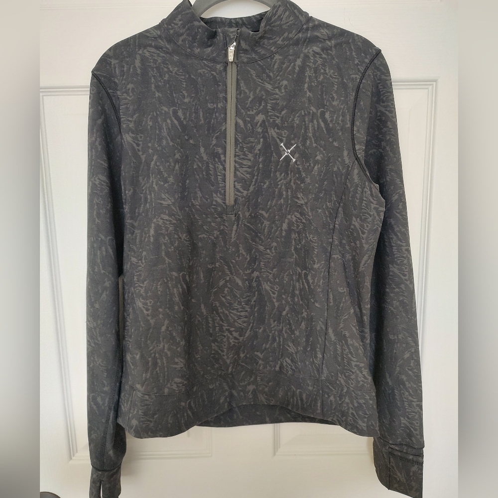 Greyson Women's Halley Jacquard Quarter-Zip Golf Top Grey Golf Tee Embroidery M